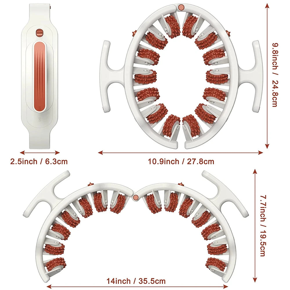 Rodillo de masaje muscular para piernas, cuello y brazos en formas cilíndrica y arqueada
