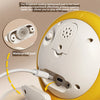 A yellow musical light-up whale baby bath toy is shown with a waterproof pad and charging port details.
