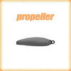 A smooth, oval-shaped gray propeller.