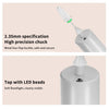 A white electric nail drill and polisher with a precision chuck and LED beads on top.