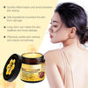 Jar of Bee Venom Skin Restoration Cream with a woman applying it to her face.
