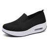 Zapatos de caminar con amortiguación de aire para mujer, suela blanca gruesa