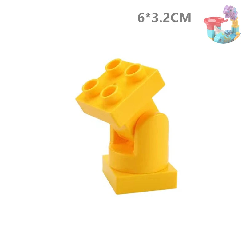Yellow marble run building blocks set with tracks and funnels