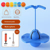 Blue frog jump bouncing ball with a handle, thickened pedal, and mute sphere for training