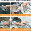 Various uses of scratch-free microfiber cleaning cloths including bowls, cups, and a water channel.