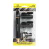 A set of adjustable high-pressure garden hose nozzles and a foam dispenser packaged in a clear plastic case.