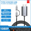 Type C/Micro USB to HDMI co-screen cable for mobile phone to TV mirroring and audio video synchronization