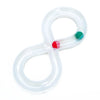 White cat turntable toy with a tunnel and a red teaser wand