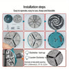 Installation steps showing an adjustable universal hole saw kit for wood, drywall, and soft metals.