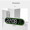 A digital wall clock displaying 22:08, temperature, date, and weekday, shown on a white surface.