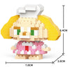 A Lego-style minifigure of a creature with yellow skin, white and green eyes, and pink clothing.