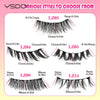 Présentation de différents styles de cils en vison noir, étiquetés LZ03, LZ04, LZ05, LZ08, LZ14 avec mesures correspondantes.