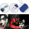 Arnés de seguridad ajustable para mascotas en el coche, color negro, con clip metálico y correa para cinturón, junto a tallas
