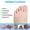 Gros plan d'un protecteur d'orteil en gel de silicone rose placé sur un pied, démontrant ses multiples fonctions pour soulage
