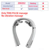 A white TENS pulse neck and shoulder massager device shown from the front.