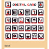 A set of 26 flash cards featuring letters and numbers in various designs, displayed with a storage bag.