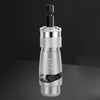 A silver automatic wire stripper tool with a black handle and textured grip.