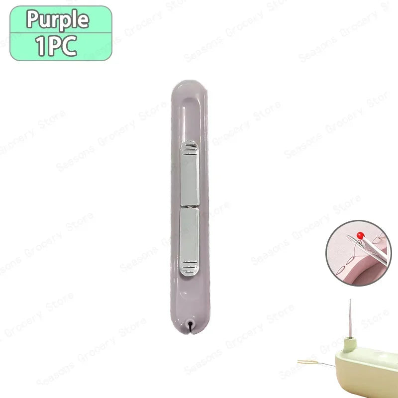 A single purple needle threader and seam ripper set tool.