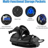 A black multi-functional storage pocket hydration backpack with various compartments and pockets.