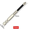 A black magnetic PH2 screwdriver bit with a hex shank and a 75mm length.