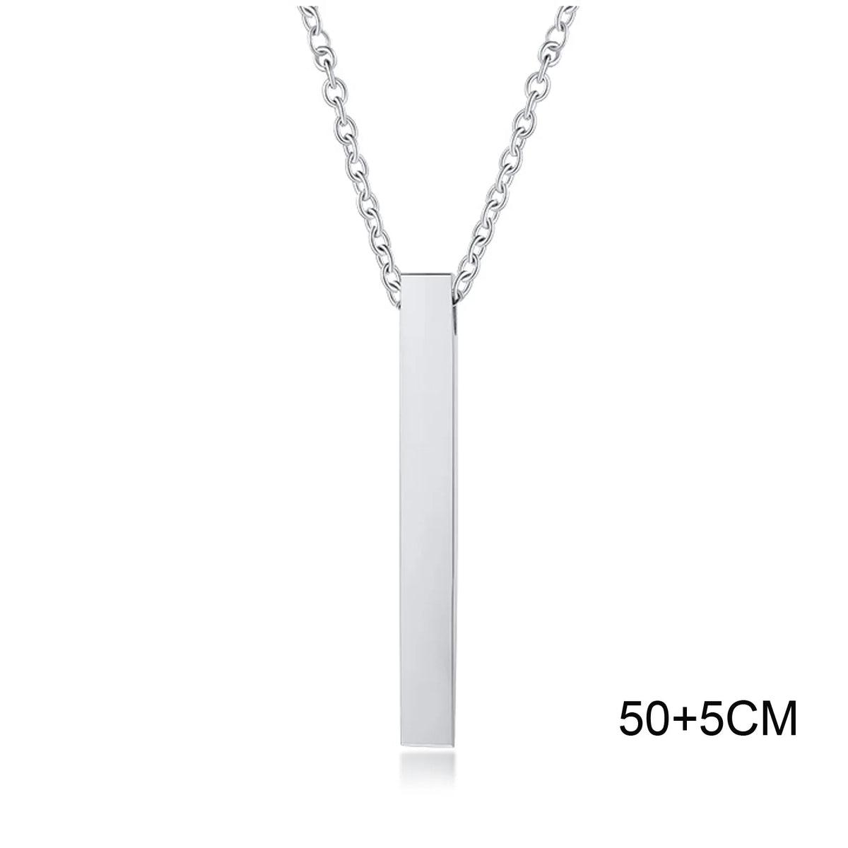 قلادة معلقة بشريط فولاذي مقاوم للصدأ وسلسلة فضية