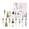 En samling rosa og lilla magnetiske prinsessekjoler og tilbehør for barn.