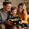 A family is shown holding a box of the Faithful Blooms Jesus Cross Flower building set for Easter and Christmas gifts.