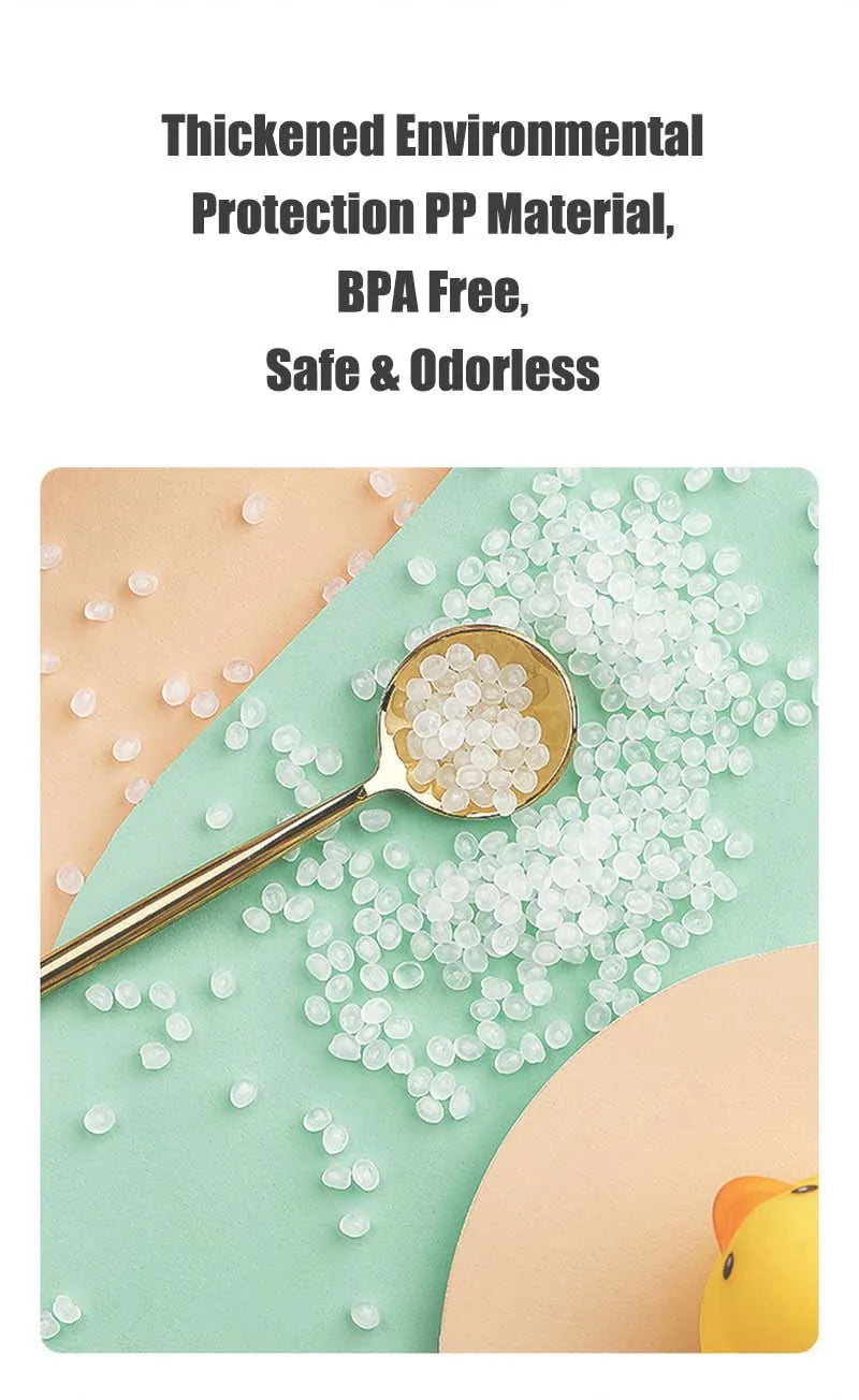 A spoonful of clear, gel-like material is shown on a spoon against a light green background.