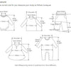 Diagram showing how to measure the body for choosing the correct size, including measurements for neck, chest, waist, and leg