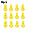 Twelve yellow compact manual can openers for easy and pain-free opening