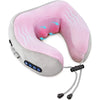 Masajeador eléctrico cervical rosa en forma de U con amasamiento y termoterapia