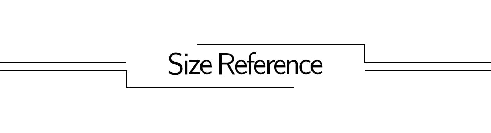 A diagram showing a size reference line with a label indicating Size Reference.
