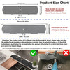 Product size chart showing dimensions for a kitchen sink faucet mat with self-draining design.