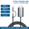 Type C/Micro USB to HDMI Co-Screen Cable with adapters for Android phones and HD compatible devices