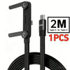 كابل شحن سريع من USB-C إلى Type-C أسود مع حامل هاتف قابل للطي