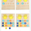 Wooden finger counting number learning toy showing hands and numbered blocks for addition and counting skills