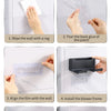 Instrucciones paso a paso para instalar un soporte de secador de pelo montado en la pared.