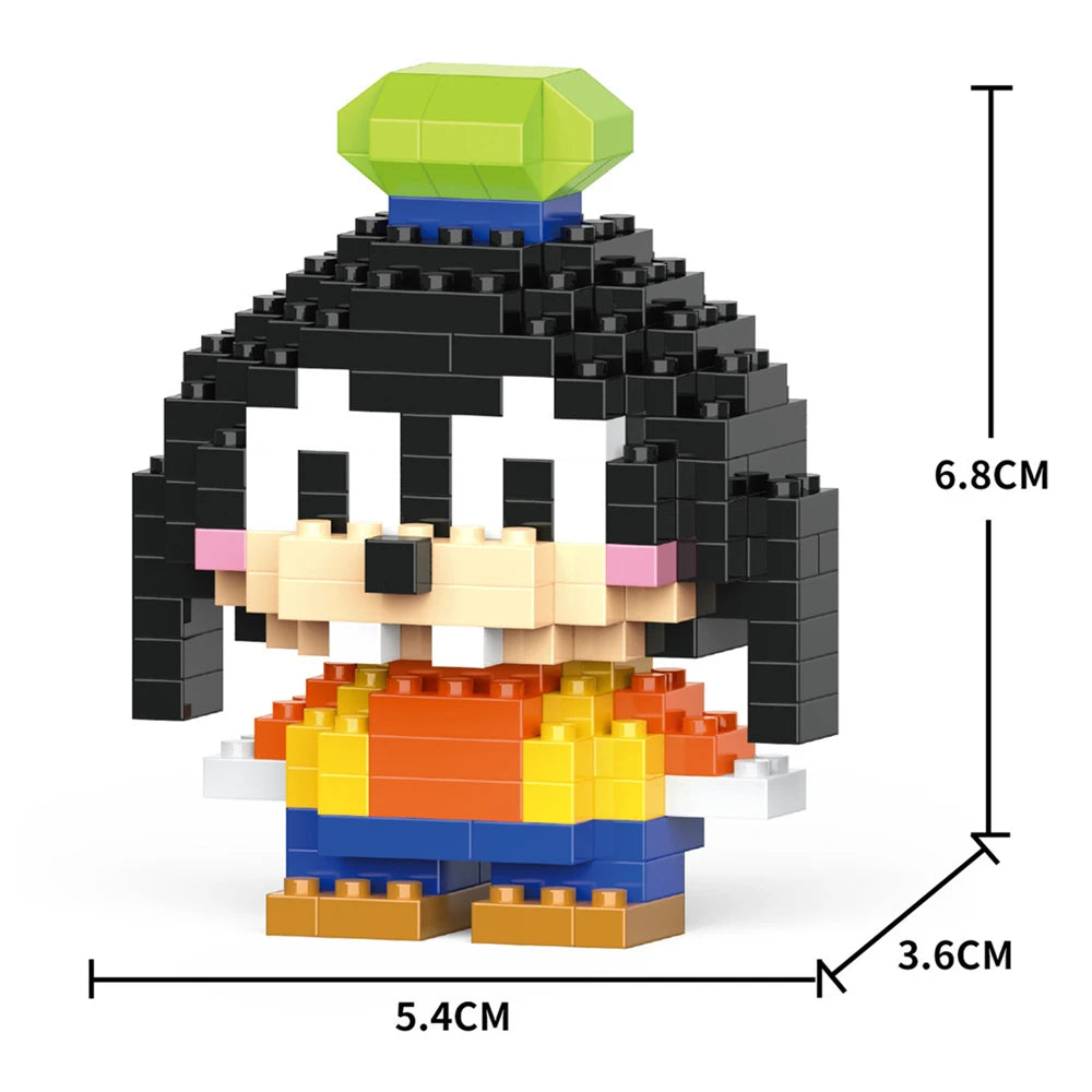 A Lego-style minifigure of a black animal with a green top and orange body, shown from the front.