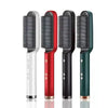 Four versions of a 2-in-1 hot and cold air curling and straightening comb with negative ions in white, red, and green.