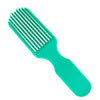 Peine de cabello color verde azulado con nueve púas para masajes del cuero cabelludo y desenredar.