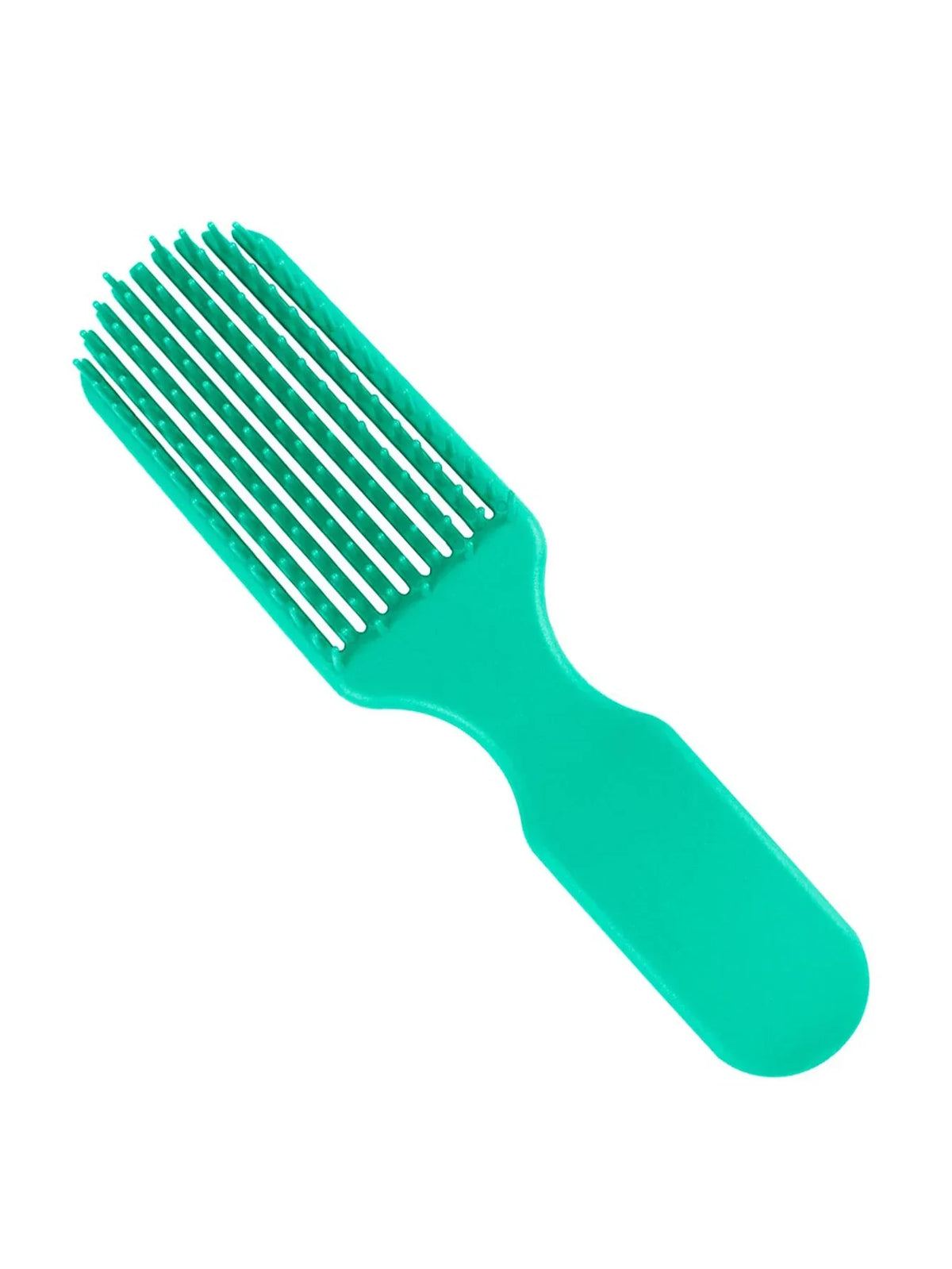 Peine de cabello color verde azulado con nueve púas para masajes del cuero cabelludo y desenredar.
