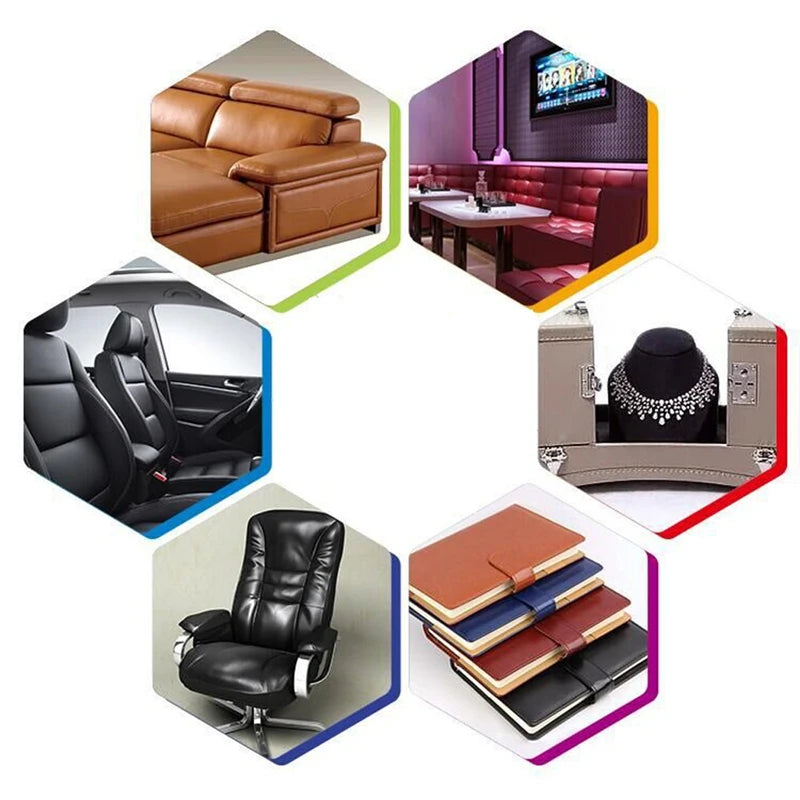 Parches autoadhesivos de cuero para reparar sofás y muebles en varios colores y aplicaciones.