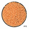 A circular display of 300 small, round, orange water beads.