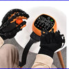 A set of hand rehabilitation robot gloves and a black carrying case for stroke recovery.