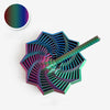 3D-utskriven fidget-stjärna med illusion spiraldesign i lila och teal