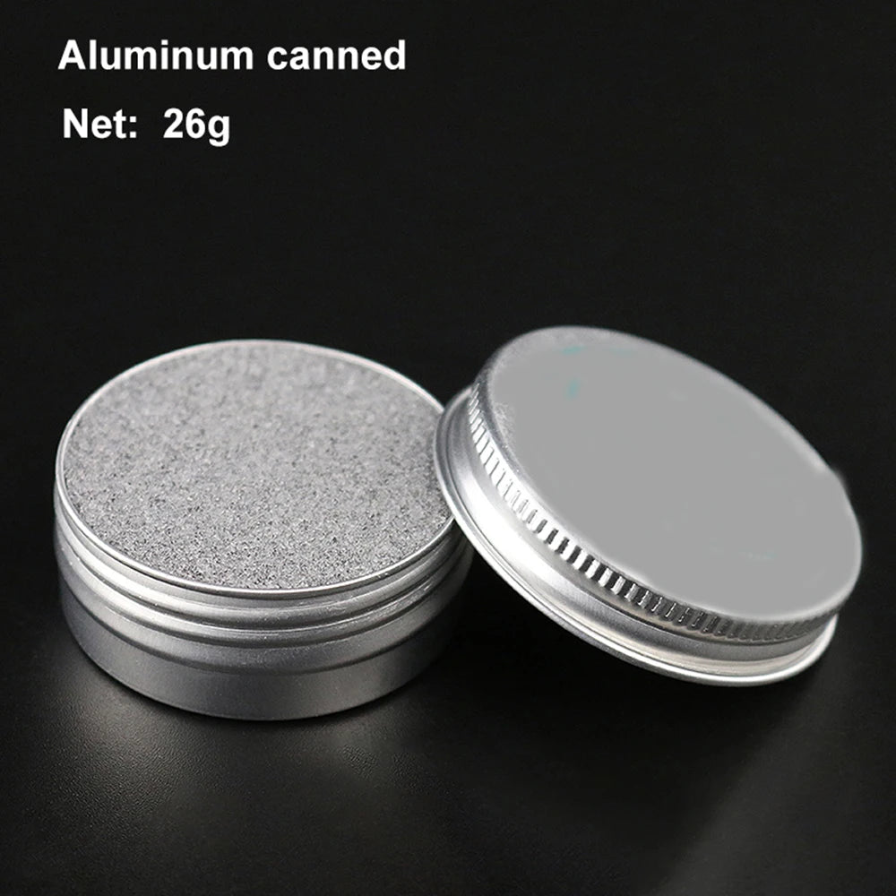 Aluminiumsbeholder med loddetinnspast til loddebolt, nettoinnhold 26 gram