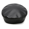 Black classic PU leather beret hat with an adjustable fit