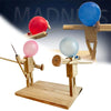 Træspil med ballonkamp, hvor to spillere skyder balloner fra trærammer