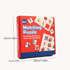 A red box containing a matching puzzle set for children featuring fruit and animal pictures.