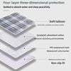A four-layer three-dimensional protection system for a baby, including soft talison, absorbent cotton, TPU waterproof mold, a
